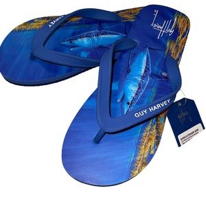 Guy Harvey Cayman Surface Shark Men’s Thong/Flip Flop Sandal Size 8 New With Tag